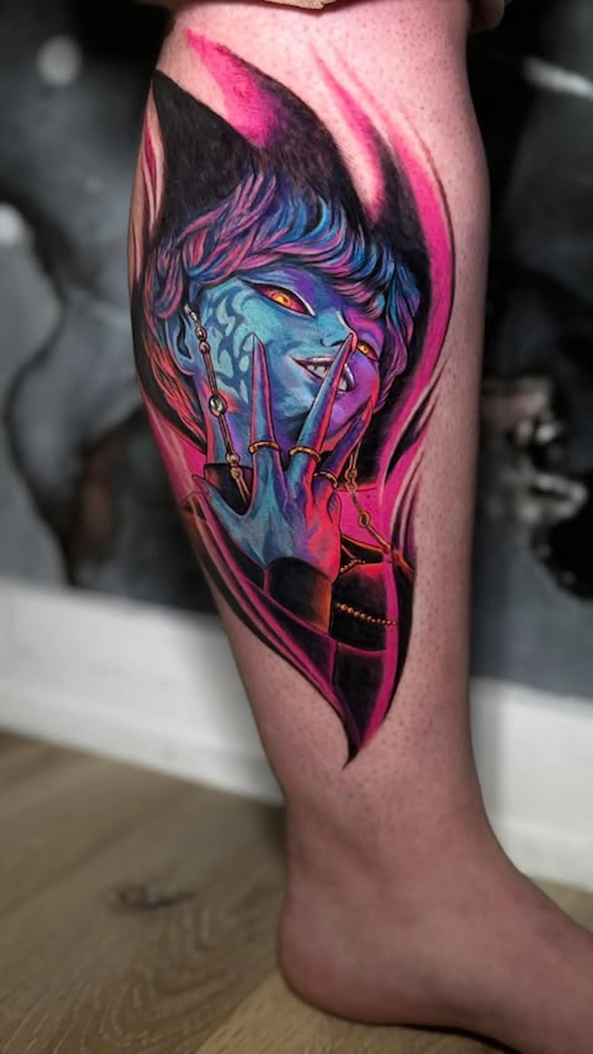 Tatouage Visage Bleu